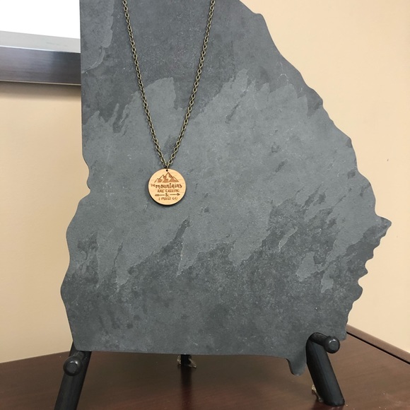 Wooden Mountains Pendant on 10” chain. - Picture 2 of 3